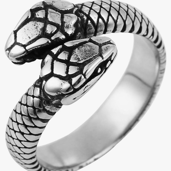 Victoria Leland Designs Coperhead Silver Snake Design Reptile Ring - Picture 1 of 1